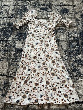 Audrey Parks Floral Puff-Sleeve Maxi Dress